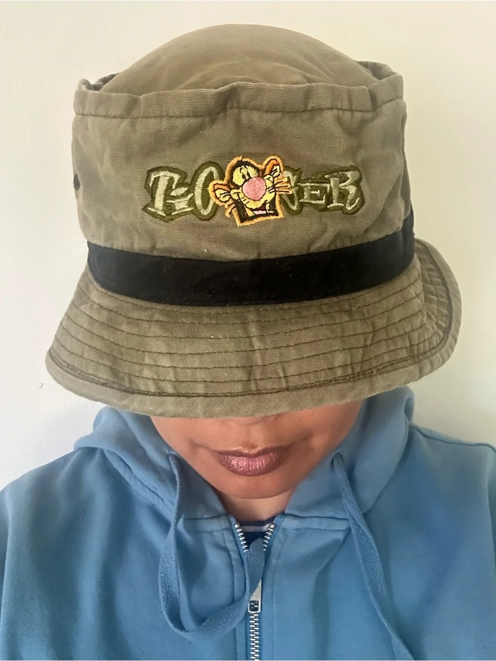 Kids Khaki Bucket Hat with Embroidered Tigger Patch